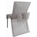 Housse de chaise avec noeud gris